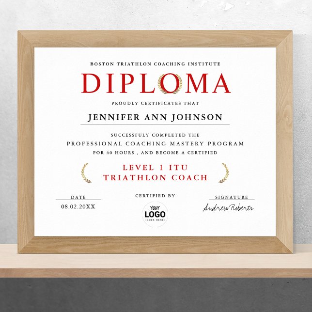 Poster Diploma de Graduação Vermelho Branco Clássico Digi (Criador carregado)