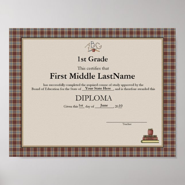 Póster Diploma do Colégio de Apples da ABC (Frente)