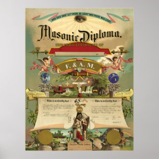 Poster Diploma F&AM Masônico