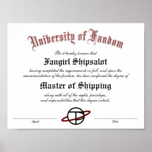 Poster Diploma personalizado do Fandom