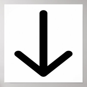 POSTER DIREÇÃO 89620 DE SETA PRETA PARA BAIXO