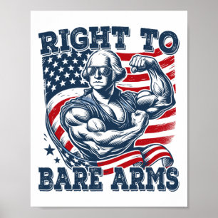 Poster Direito À Bare Arms Engraçado 4 De Julho De Um Tra