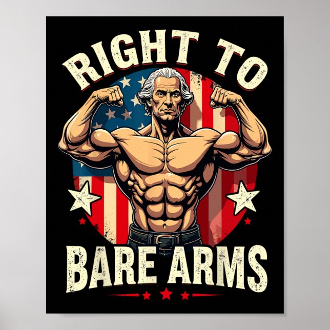 Poster Direito À Bare Arms George Washington Bodybuilder  (Frente)