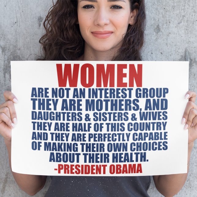 Poster Direitos da Mulher Procura Escolha Obama Citação (Criador carregado)