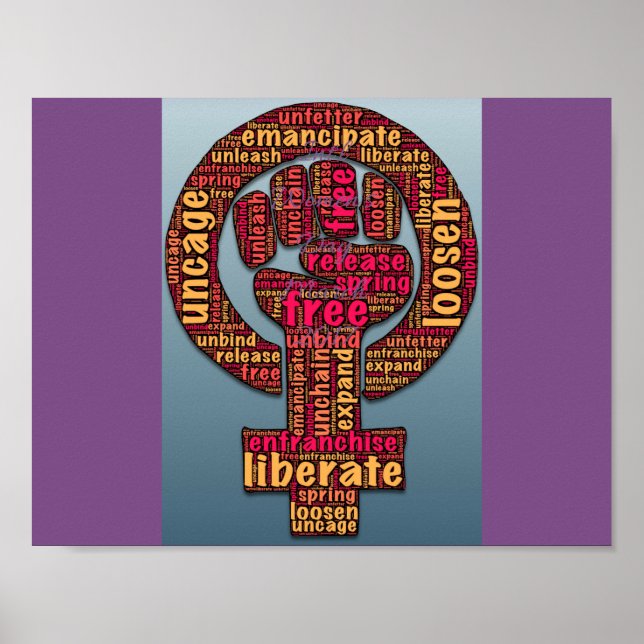 Póster direitos das mulheres 2017 levantou o punho Thunde (Frente)