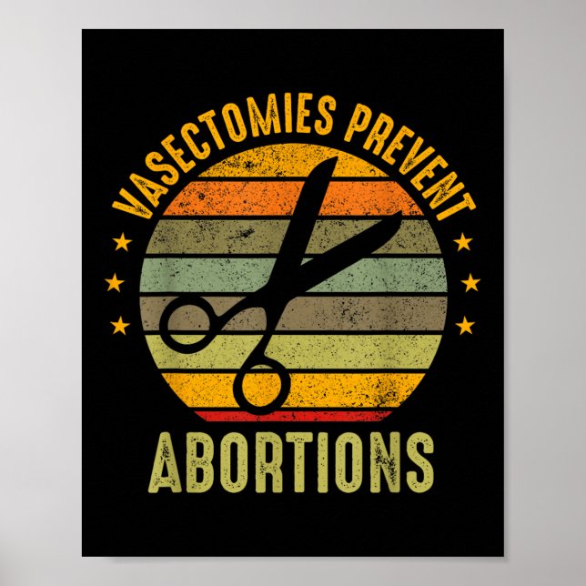 Poster Direitos das Mulheres Vasectomias Previnem Abortos (Frente)