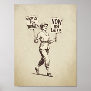 Poster Direitos das Mulheres, Vintage Feminista Suffraget