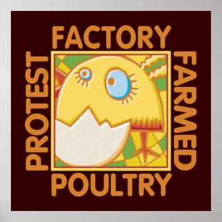 Poster Direitos dos animais de Fazenda na fábrica