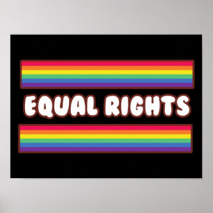 Poster Direitos iguais. LGBT+orgulho. bandeira do arco-ír