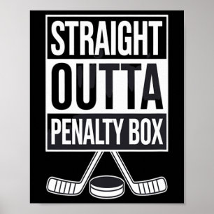 Poster Direto da Caixa de Penalidade Funny Hockey Meme Pa