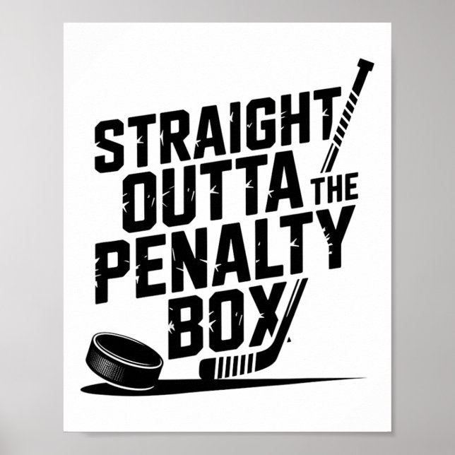 Poster Direto da Caixa de Penalidade Humor Divertido Hóqu (Frente)