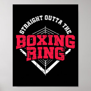 Poster Direto do Ringue de Boxe Mma Kickboxing Boxi