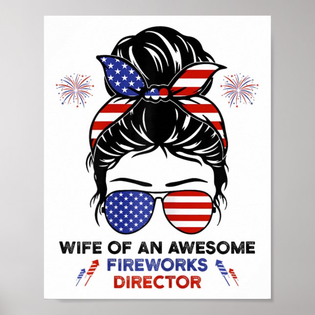 Poster Diretor De Fogos De Esposa - Funny Usa 4 De Julho  (Frente)