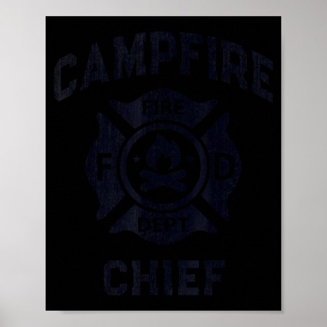 Poster Diretor engraçado do acampamento de verão da fogue (Frente)