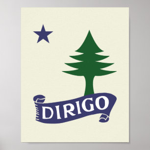 Poster Dirigo / 1901 Maine Flag Arte Framable