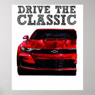 Poster dirija o Chevrolet Camaro clássico