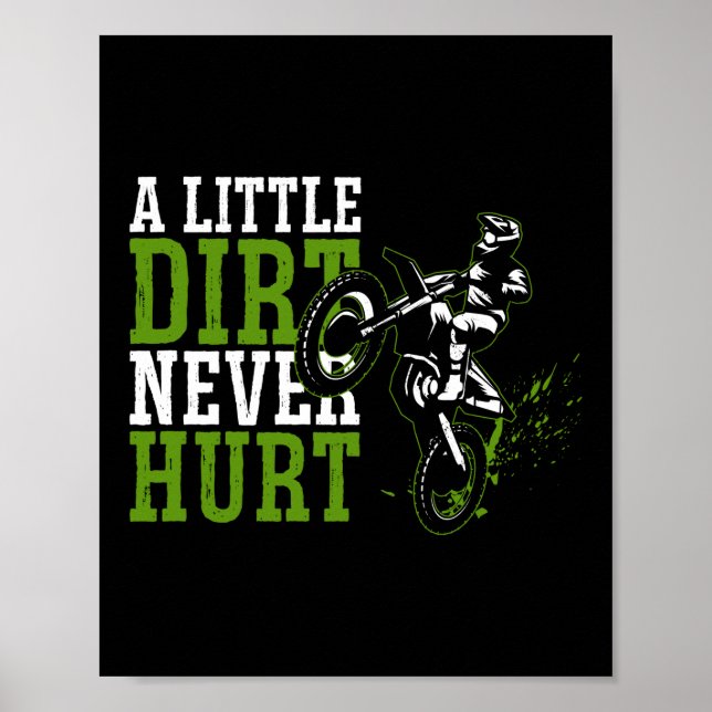 Poster Dirt Bike Motocross Um Pequeno Sirt Nunca Machuca (Frente)