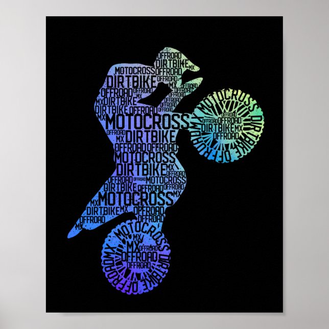 Poster Dirtbike Motocross Shape MX Dirt Bike Rider Moto (Frente)