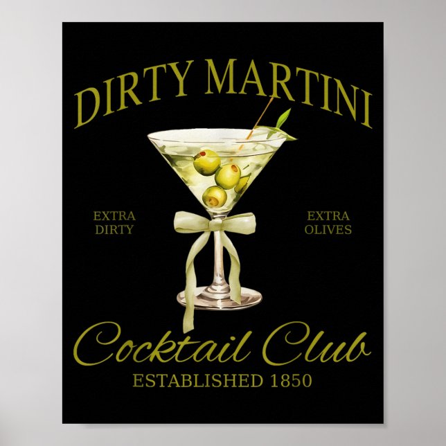 Poster Dirty Bachelorette Martini Tail Club Martini Drink (Frente)