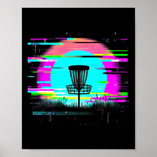Poster Disc Golf Glitch - Amante de Disc Golf Antigo  (Frente)