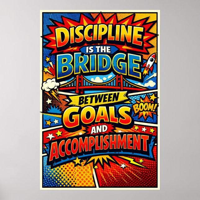 Poster Disciplina É a Ponte Quadrinho de Arte Pop (Frente)