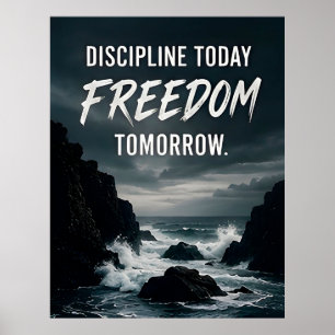 Poster 🔥 Disciplina Hoje Liberdade Amanhã Motivação Diár