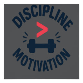 Póster Disciplina Maior que Motivação - Ginásio Fitness