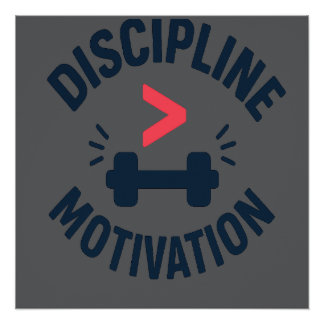 Póster Disciplina Maior que Motivação - Ginásio Fitness