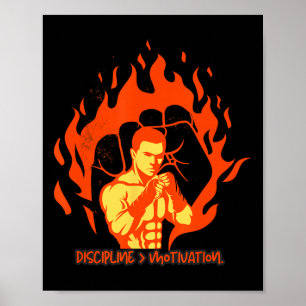 Poster Disciplina Sobre Força De Boxing De Motivação