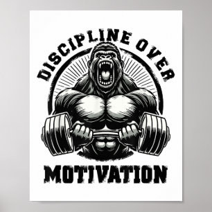 Poster Disciplina Sobre Motivação Levantamento de Peso Ci