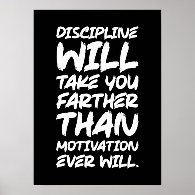 Poster Disciplina vs Motivação, Gym, Hustle, Sucesso (Frente)