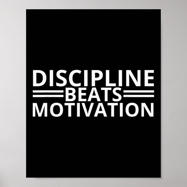 Poster Discipline Beats Motivation Gym (Frente)