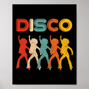 Poster Disco 70s Disco Themed Vintage Retro Dancing