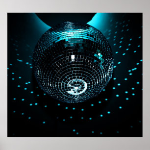 Poster Disco Ball Glare, fundo do Nightclub.