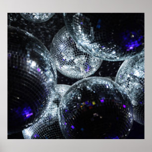 Poster Disco Balls: Atmosfera de Partido Escuro