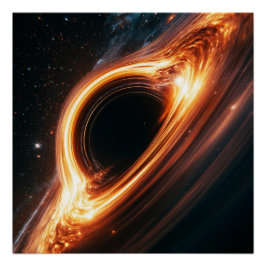Póster Disco de Acreção de Buraco Negro Supermassivo Arte