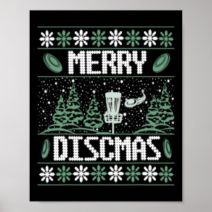 Poster Disco de Golfe Antigo Natal Feio Alegre Discmas Pa
