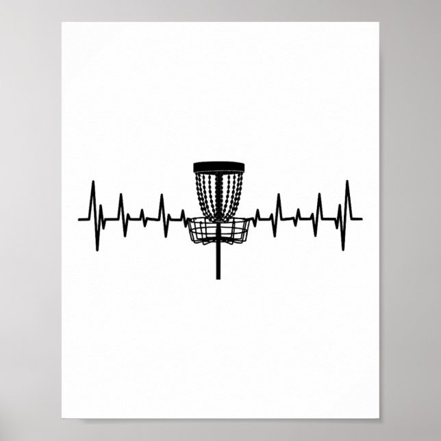 Poster Disco de Golfe Coração Batendo Engraçado Amor Pelo (Frente)