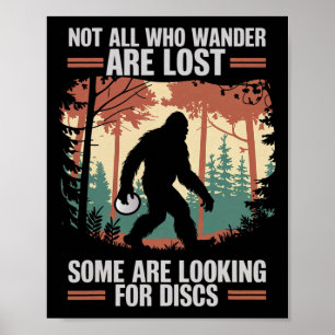Poster Disco de Golfe Engraçado Bigfoot Homens Mulheres J
