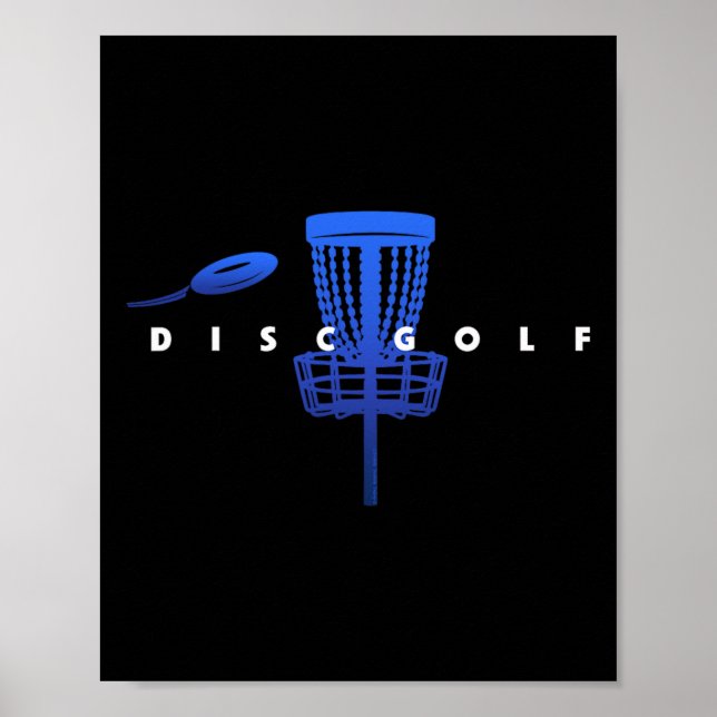 Poster Disco de Golfe Estilizado com Cesto e Disco - Dis (Frente)