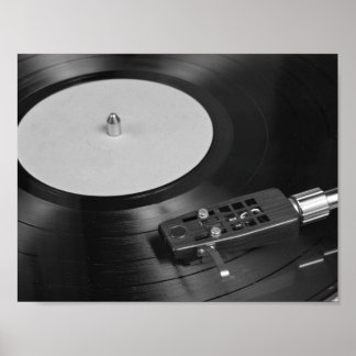 Poster Disco de vinil tocando em um toca-discos