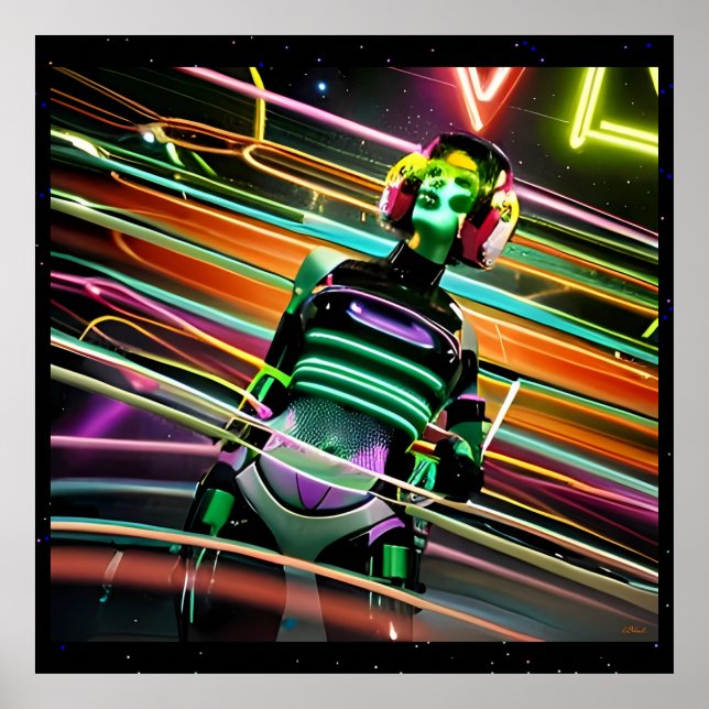 Poster Disco Espacial Zumbi (Frente)