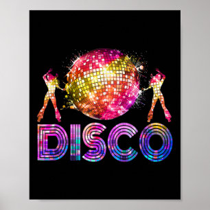 Poster Disco Funny 70s Vintage Retro Tema Dançando Rainha