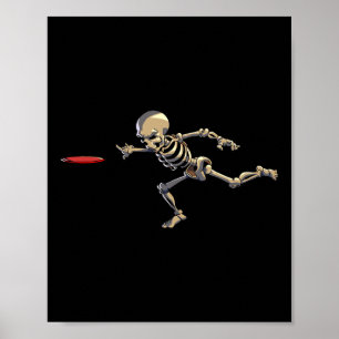 Poster Disco Golfing Skeleton Halloween Men Disco Golf Ha