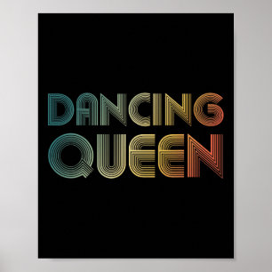 Poster Disco Queen Funky Vintage 70s 80s para Dance Parti