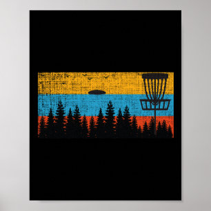 Poster Disco Retro de Golfe Frolf Frisbee Vintage Estilo 