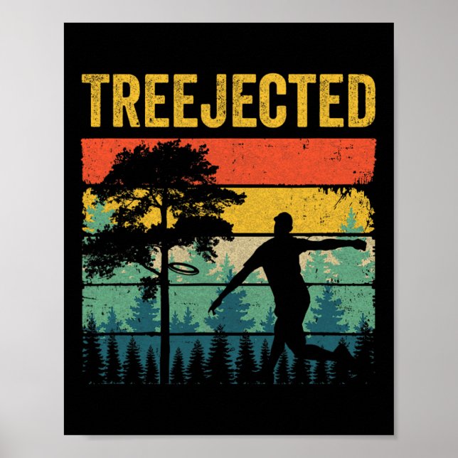 Poster Discos de Golfe Divertidos Treejected Batem em Árv (Frente)