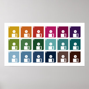 Poster Discos flexíveis coloridos