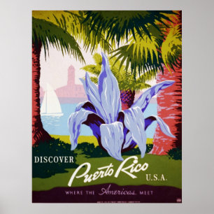 Poster Discover Puerto Rico U.S.A.