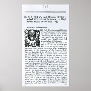 Poster Discurso real a ambas as casas do parlamento